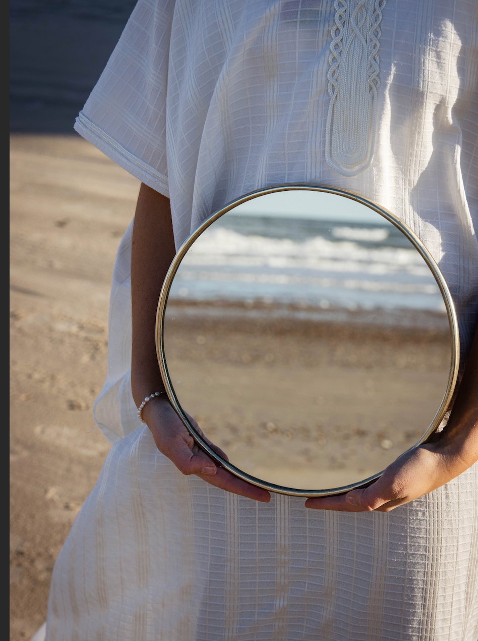ROUND MIRROR SILVER - MEDIUM