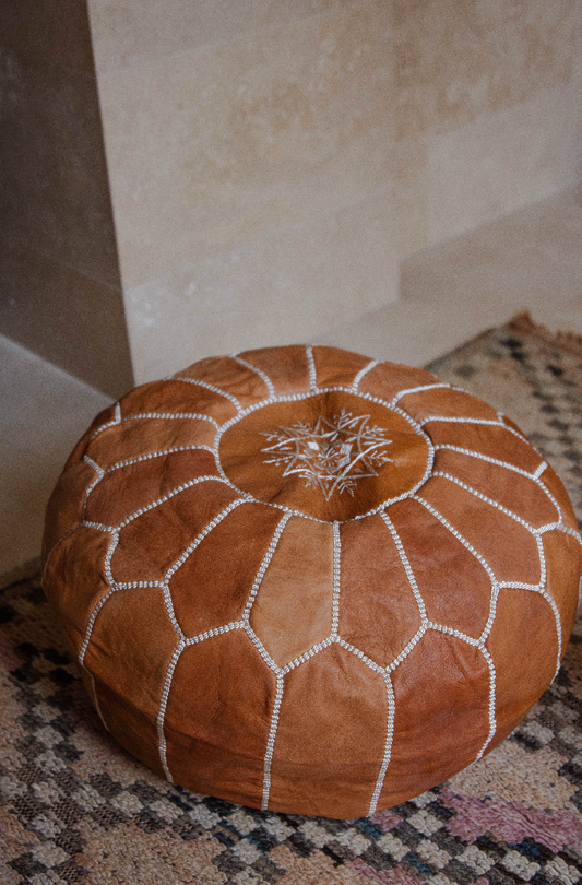 MOROCCAN LEATHER POUF